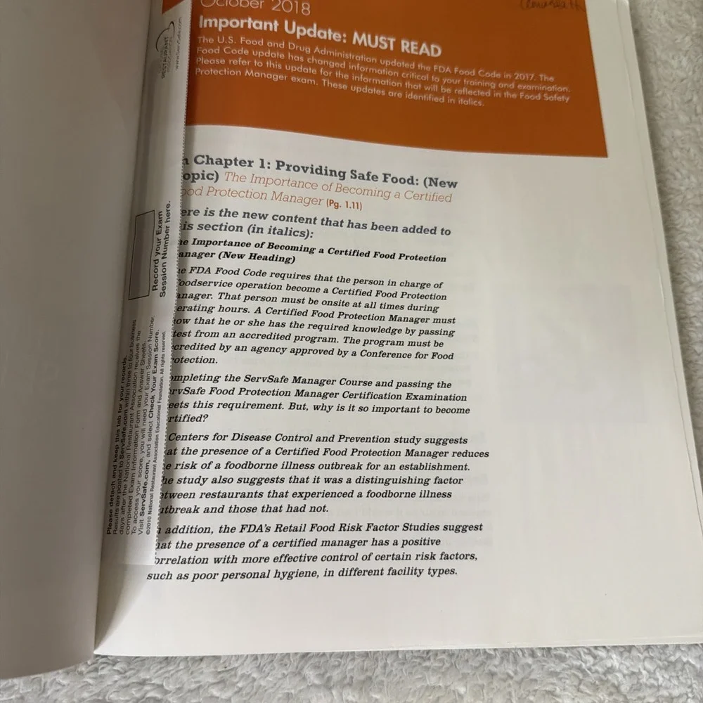 Servsafe Manager - 7th Edition Paperback 2018 FDA FOOD CODE UPDATES 2017